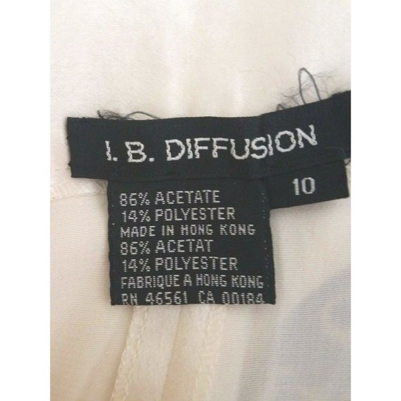 IB Diffusion VTG Ivory Satin Pleated Pants 10 - Picture 9 of 9